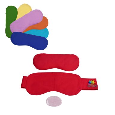 Roteye Mask mit bunten Varianten oben, ideal für Entspannung und Schlaf.