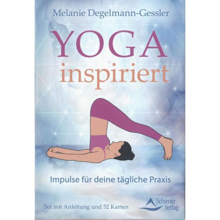 Cover des Buches "Yoga inspiriert" mit einer Figur in einer Yoga-Position.